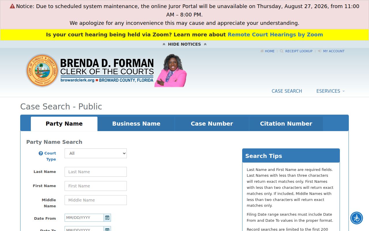 Davie residents directory Broward court case search