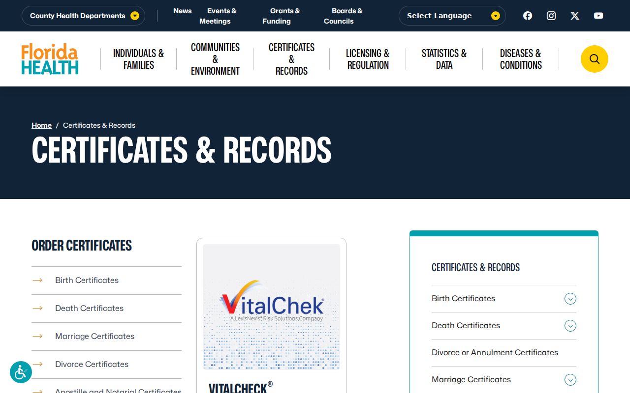Davie residents directory Florida vital records