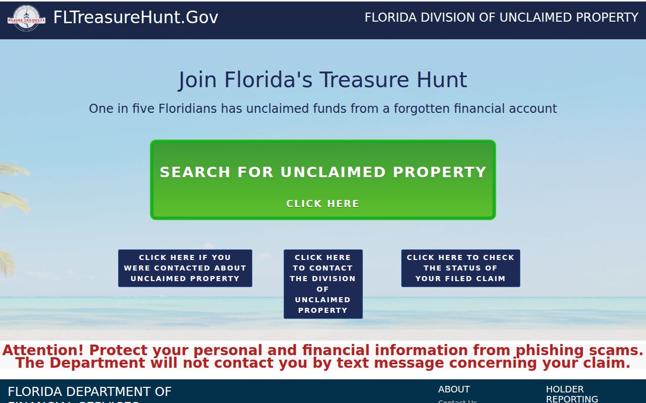 Davie resident lookup through Florida unclaimed property